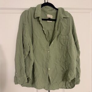 Universal Thread Sage Green Lightweight Shirt Jacket (1X)
